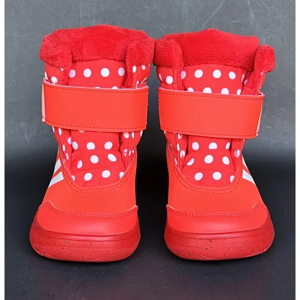 Adidas X Disney Winterplay Minnie Mouse Red Snow Boots 6.5 Baby Size NWB